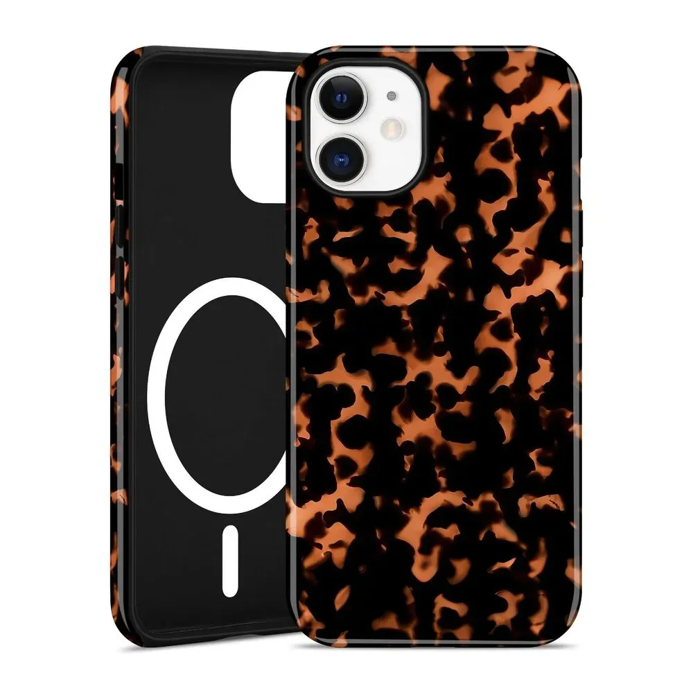 Compatible with MagSafe Brown Tortoise Shell Phone Case for iPhone 12/12 Pro